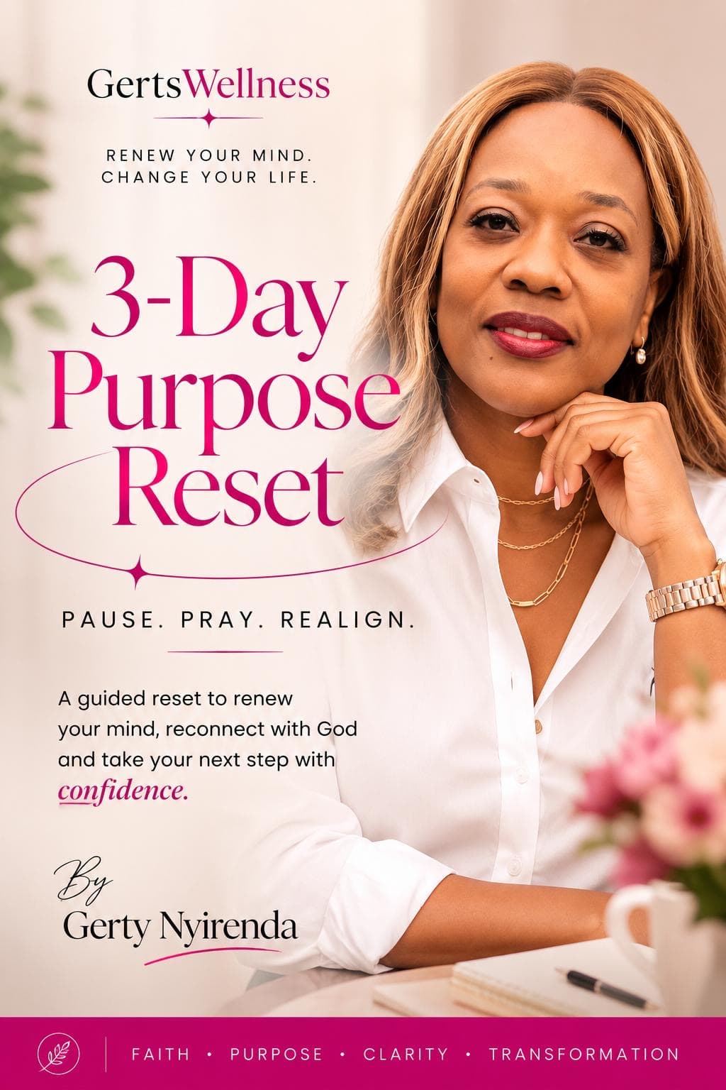 The free 3-Day Purpose Reset guide cover by Gerty Nyirenda